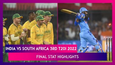 IND vs SA 3rd T20I 2022 Stat Highlights: Rilee Rossouw As South Africa End Series With a Win